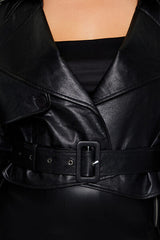 Plus Size Faux Leather Jacket