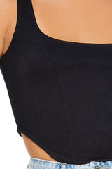 Pointelle Knit Crop Top