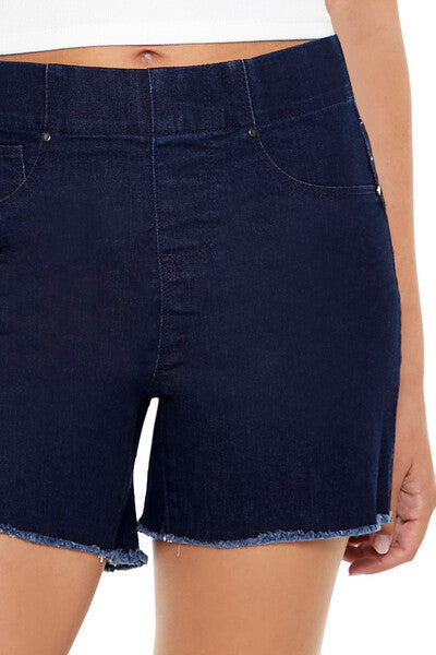 Frayed High-Rise Denim Shorts