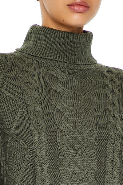 Cable Knit Turtleneck Sweater