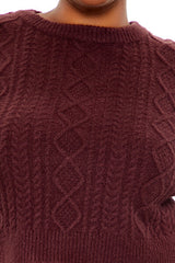 Plus Size Cropped Cable Knit Sweater