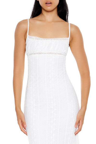 Eyelash Lace Cami Midi Dress