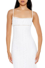 Eyelash Lace Cami Midi Dress