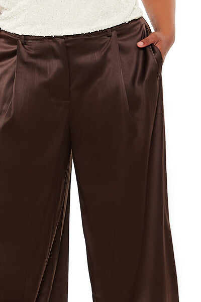 Plus Size Satin Trouser Pants