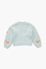 Girls Orange Cardigan Sweater (Kids)